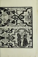An illustration from Opera noua uniuersal intitulata corona di racammi : doue le venerande donne & fanciulle trouaran[n]o di varie opere p[er] fare colari di camisiola & torniamenti di letti e[n]temelle di cuscini boccasini, schufioni, cord[e]lli di piu sorte, et molte opere p[er] reccam[m]atori & p[er] dipintore & p[er] oreuesi de le quale opere o vero esempli ciascuno le potra pore in opera seco[n]do el suo bisogno (1878)