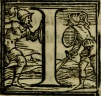 An illustration from Opera nvova di fortificare, offendere et difendere : et far gli alloggiamenti campali, secondo l'uso di guerra : aggiontovi nel fine vn trattato de gl'essamini de' bombardieri, & di far fuochi arteficiati : cosa molto vtile e dilettevole (1564)
