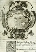 An illustration from O principe dos patriarcas S. Bento : primeiro[-segundo] tomo de sua vida (1683)