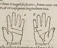 Picture 20 of 46 from Opus mathematicum octo libros complectens, : innumeris propemodum figuris idealibus manuum et physiognomiae, aliisque adornatum, quorum sex priores libri absolutissimae cheiromantiae theoricam, praxim, doctrinam, artem, & experientiam verissimam continent. Septimus physiognomiae dispositionem, hominʹumque omnium qualitates & complexiones. Octauus periaxiomata de faciebus signorum, & quid sol in vnaquaque domo existens, natis polliceatur. Remedia quoque omnium ægritudinum complectitur. Et naturalem astrologiam atq[ue] effectus lunae quoad diuersas ægritudines. Item isagogen astrologiæ iudiciariae, & totius diuinatricis artis encomia. Omnibus matheseos, cheiromantiae, philosophiae, & medicinæ studiosis vtiles ac necessarij. (1583), leaf 223