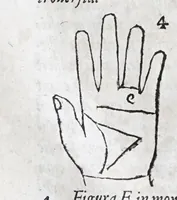 An illustration from Opvs mathematicvm octo libros complectens : innvmeris propemodvm figvris idealibvs manvvm et physiognomiae, aliisqve adornatvm, qvorvm sex priores libri absolutissimae cheiromantiae theoricam, praxim, doctrinam, artem, & experientiam verissimam continent : septimus physiognomiae dispositionem, hominumque omnium qualitates & complexiones : octauus periaxiomata de faciebus signorum, & quid sol in vnaquaque domo existens, natis polliceatur : remedia quoq; omnium aegritudinum complectitur : et naturalem astrologiam atq; effectus lunae quoad diuersas aegritudines : item isagogen astrologiae iudiciariae, & totius diuinatricis artis encomia ... (1562)