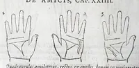 Picture 21 of 38 from Opvs mathematicvm octo libros complectens : innvmeris propemodvm figvris idealibvs manvvm et physiognomiae, aliisqve adornatvm, qvorvm sex priores libri absolutissimae cheiromantiae theoricam, praxim, doctrinam, artem, & experientiam verissimam continent : septimus physiognomiae dispositionem, hominumque omnium qualitates & complexiones : octauus periaxiomata de faciebus signorum, & quid sol in vnaquaque domo existens, natis polliceatur : remedia quoq; omnium aegritudinum complectitur : et naturalem astrologiam atq; effectus lunae quoad diuersas aegritudines : item isagogen astrologiae iudiciariae, & totius diuinatricis artis encomia ... (1562), leaf 312