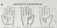 Picture 2 of 38 from Opvs mathematicvm octo libros complectens : innvmeris propemodvm figvris idealibvs manvvm et physiognomiae, aliisqve adornatvm, qvorvm sex priores libri absolutissimae cheiromantiae theoricam, praxim, doctrinam, artem, & experientiam verissimam continent : septimus physiognomiae dispositionem, hominumque omnium qualitates & complexiones : octauus periaxiomata de faciebus signorum, & quid sol in vnaquaque domo existens, natis polliceatur : remedia quoq; omnium aegritudinum complectitur : et naturalem astrologiam atq; effectus lunae quoad diuersas aegritudines : item isagogen astrologiae iudiciariae, & totius diuinatricis artis encomia ... (1562), leaf 76