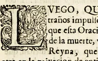 An illustration from Oracion funebre, que hizieron sus esclarecidas obras â la muerte de nuestra serenissima reyna doña Mariana de Austria: : en el dia, que obsequioso, triste, y agradecido celebrò las honras de su cessarea magestad, el illustre, y religioso convento de N.P.S. Francisco de la ciudad de Zacatecas, con asistencia del clero, religiones, y la ciudad plena. (1697)