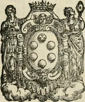 An illustration from Oratione de le lode di Francesco Medici, gran dvca di Toscana : fatta per ordine de l'Academia fiorentina nel tempio di San Lorenzo il dì XXI di dicembre nel consolato di m. Baccio Valori (1587)