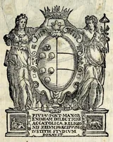 An illustration from Oratione fvnerale di M. Pietro Angelio da Barga, fatta nelle esseqvie del sereniss. Cosimo de Medici, gran duca di Toscana : recitata nel duomo di Pisa il di xiiij giugno MDLXXIIII e tradotta in lingva fiorentina (1574)