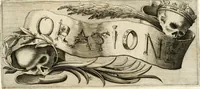 An illustration from Oratione fvnerale nelle solenni eseqvie di Alfonso IV. dvca di Modona e Reggio etc., à 16. di luglio l'anno MDCLXII. defunto : celebrate à 12. di giugno MDCLXIII. dall'Altezze serenisime di madama Lavra Sva consorte e del serenissimo dvca Francesco II. Svo figlio (1663)