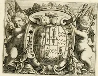 An illustration from Oratione fvnerale nelle solenni eseqvie di Alfonso IV. dvca di Modona e Reggio etc., à 16. di luglio l'anno MDCLXII. defunto : celebrate à 12. di giugno MDCLXIII. dall'Altezze serenisime di madama Lavra Sva consorte e del serenissimo dvca Francesco II. Svo figlio (1663)