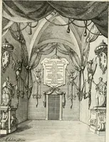 An illustration from Orazione funebre e descrizione del solenne funerale dell'Altezza serenissima Antonio I. ottavo duca di Parma ... : celebrato in Bologna dal Ducal Collegio Ancarano nella chiesa parrocchiale priorato della Maddalena LI XXVII. novembre MDCC XXXI (1731)