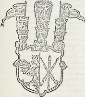 An illustration from Orbis Polonvs, splendoribus caeli: Triumphis mundi: pulchritudine animantium: decore aquatilium: naturae excellentia reptilium, condecoratvs. In qvo antiqva Sarmatarvm gentilitia, pervetvstae nobilitatis polonae insignia, vetera & noua indigenatus meritorum praemia & arma, specificantur & relucent. Nunc primum, vt Latinitati consecratus, ita claritate & veritate perspicuus (1641)