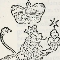 An illustration from Orbis Polonvs, splendoribus caeli: Triumphis mundi: pulchritudine animantium: decore aquatilium: naturae excellentia reptilium, condecoratvs. In qvo antiqva Sarmatarvm gentilitia, pervetvstae nobilitatis polonae insignia, vetera & noua indigenatus meritorum praemia & arma, specificantur & relucent. Nunc primum, vt Latinitati consecratus, ita claritate & veritate perspicuus (1641)