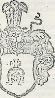 An illustration from Orbis Polonvs, splendoribus caeli: Triumphis mundi: pulchritudine animantium: decore aquatilium: naturae excellentia reptilium, condecoratvs. In qvo antiqva Sarmatarvm gentilitia, pervetvstae nobilitatis polonae insignia, vetera & noua indigenatus meritorum praemia & arma, specificantur & relucent. Nunc primum, vt Latinitati consecratus, ita claritate & veritate perspicuus (1641)