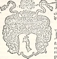An illustration from Orbis Polonvs, splendoribus caeli: Triumphis mundi: pulchritudine animantium: decore aquatilium: naturae excellentia reptilium, condecoratvs. In qvo antiqva Sarmatarvm gentilitia, pervetvstae nobilitatis polonae insignia, vetera & noua indigenatus meritorum praemia & arma, specificantur & relucent. Nunc primum, vt Latinitati consecratus, ita claritate & veritate perspicuus (1641)