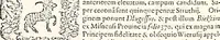 An illustration from Orbis Polonvs, splendoribus caeli: Triumphis mundi: pulchritudine animantium: decore aquatilium: naturae excellentia reptilium, condecoratvs. In qvo antiqva Sarmatarvm gentilitia, pervetvstae nobilitatis polonae insignia, vetera & noua indigenatus meritorum praemia & arma, specificantur & relucent. Nunc primum, vt Latinitati consecratus, ita claritate & veritate perspicuus (1641)