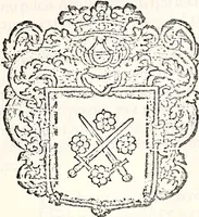 An illustration from Orbis Polonvs, splendoribus caeli: Triumphis mundi: pulchritudine animantium: decore aquatilium: naturae excellentia reptilium, condecoratvs. In qvo antiqva Sarmatarvm gentilitia, pervetvstae nobilitatis polonae insignia, vetera & noua indigenatus meritorum praemia & arma, specificantur & relucent. Nunc primum, vt Latinitati consecratus, ita claritate & veritate perspicuus (1641)
