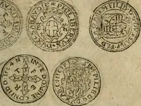 An illustration from Ordonnancie ende instructie naer de welcke voort-aen hen moeten reguleren die ghesworen wisselaers ofte collecteurs vande goude ende silvere penningen, wesende verboden, gheschroyt, te licht oft te seer versleten, ende oversulex verclaert ende ghehouden voor billoen, daer toe geoommitteert om de selve te leveren inde munten van Sijne Majesteyt, ende al daer bekeert te worden in penninghen van hunnen slaghe (1633)