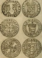 An illustration from Ordonnancie ende instructie naer de welcke voort-aen hen moeten reguleren die ghesworen wisselaers ofte collecteurs vande goude ende silvere penningen, wesende verboden, gheschroyt, te licht oft te seer versleten, ende oversulex verclaert ende ghehouden voor billoen, daer toe geoommitteert om de selve te leveren inde munten van Sijne Majesteyt, ende al daer bekeert te worden in penninghen van hunnen slaghe (1633)