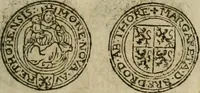 An illustration from Ordonnancie ende instructie naer de welcke voort-aen hen moeten reguleren die ghesworen wisselaers ofte collecteurs vande goude ende silvere penningen, wesende verboden, gheschroyt, te licht oft te seer versleten, ende oversulex verclaert ende ghehouden voor billoen, daer toe geoommitteert om de selve te leveren inde munten van Sijne Majesteyt, ende al daer bekeert te worden in penninghen van hunnen slaghe (1633)