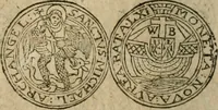 An illustration from Ordonnancie ende instructie naer de welcke voort-aen hen moeten reguleren die ghesworen wisselaers ofte collecteurs vande goude ende silvere penningen, wesende verboden, gheschroyt, te licht oft te seer versleten, ende oversulex verclaert ende ghehouden voor billoen, daer toe geoommitteert om de selve te leveren inde munten van Sijne Majesteyt, ende al daer bekeert te worden in penninghen van hunnen slaghe (1633)