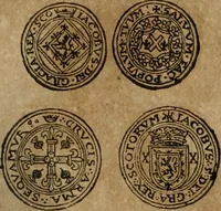 An illustration from Ordonnancie ende instructie naer de welcke voort-aen hen moeten reguleren die ghesworen wisselaers ofte collecteurs vande goude ende silvere penningen, wesende verboden, gheschroyt, te licht oft te seer versleten, ende oversulex verclaert ende ghehouden voor billoen, daer toe geoommitteert om de selve te leveren inde munten van Sijne Majesteyt, ende al daer bekeert te worden in penninghen van hunnen slaghe (1633)