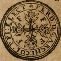 An illustration from Ordonnancie ende instructie naer de welcke voort-aen hen moeten reguleren die ghesworen wisselaers ofte collecteurs vande goude ende silvere penningen, wesende verboden, gheschroyt, te licht oft te seer versleten, ende oversulex verclaert ende ghehouden voor billoen, daer toe geoommitteert om de selve te leveren inde munten van Sijne Majesteyt, ende al daer bekeert te worden in penninghen van hunnen slaghe (1633)