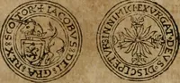 An illustration from Ordonnancie ende instructie naer de welcke voort-aen hen moeten reguleren die ghesworen wisselaers ofte collecteurs vande goude ende silvere penningen, wesende verboden, gheschroyt, te licht oft te seer versleten, ende oversulex verclaert ende ghehouden voor billoen, daer toe geoommitteert om de selve te leveren inde munten van Sijne Majesteyt, ende al daer bekeert te worden in penninghen van hunnen slaghe (1633)