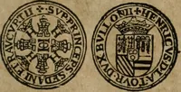 An illustration from Ordonnancie ende instructie naer de welcke voort-aen hen moeten reguleren die ghesworen wisselaers ofte collecteurs vande goude ende silvere penningen, wesende verboden, gheschroyt, te licht oft te seer versleten, ende oversulex verclaert ende ghehouden voor billoen, daer toe geoommitteert om de selve te leveren inde munten van Sijne Majesteyt, ende al daer bekeert te worden in penninghen van hunnen slaghe (1633)