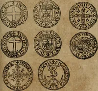 An illustration from Ordonnancie ende instructie naer de welcke voort-aen hen moeten reguleren die ghesworen wisselaers ofte collecteurs vande goude ende silvere penningen, wesende verboden, gheschroyt, te licht oft te seer versleten, ende oversulex verclaert ende ghehouden voor billoen, daer toe geoommitteert om de selve te leveren inde munten van Sijne Majesteyt, ende al daer bekeert te worden in penninghen van hunnen slaghe (1633)