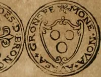 An illustration from Ordonnancie ende instructie naer de welcke voort-aen hen moeten reguleren die ghesworen wisselaers ofte collecteurs vande goude ende silvere penningen, wesende verboden, gheschroyt, te licht oft te seer versleten, ende oversulex verclaert ende ghehouden voor billoen, daer toe geoommitteert om de selve te leveren inde munten van Sijne Majesteyt, ende al daer bekeert te worden in penninghen van hunnen slaghe (1633)