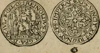 An illustration from Ordonnancie ende instructie naer de welcke voort-aen hen moeten reguleren die ghesworen wisselaers ofte collecteurs vande goude ende silvere penningen, wesende verboden, gheschroyt, te licht oft te seer versleten, ende oversulex verclaert ende ghehouden voor billoen, daer toe geoommitteert om de selve te leveren inde munten van Sijne Majesteyt, ende al daer bekeert te worden in penninghen van hunnen slaghe (1633)