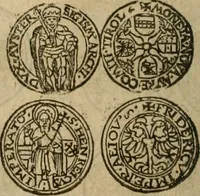 An illustration from Ordonnancie ende instructie naer de welcke voort-aen hen moeten reguleren die ghesworen wisselaers ofte collecteurs vande goude ende silvere penningen, wesende verboden, gheschroyt, te licht oft te seer versleten, ende oversulex verclaert ende ghehouden voor billoen, daer toe geoommitteert om de selve te leveren inde munten van Sijne Majesteyt, ende al daer bekeert te worden in penninghen van hunnen slaghe (1633)