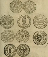 An illustration from Ordonnancie ende instructie naer de welcke voort-aen hen moeten reguleren die ghesworen wisselaers ofte collecteurs vande goude ende silvere penningen, wesende verboden, gheschroyt, te licht oft te seer versleten, ende oversulex verclaert ende ghehouden voor billoen, daer toe geoommitteert om de selve te leveren inde munten van Sijne Majesteyt, ende al daer bekeert te worden in penninghen van hunnen slaghe (1633)