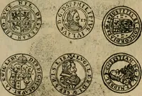 An illustration from Ordonnancie ende instructie naer de welcke voort-aen hen moeten reguleren die ghesworen wisselaers ofte collecteurs vande goude ende silvere penningen, wesende verboden, gheschroyt, te licht oft te seer versleten, ende oversulex verclaert ende ghehouden voor billoen, daer toe geoommitteert om de selve te leveren inde munten van Sijne Majesteyt, ende al daer bekeert te worden in penninghen van hunnen slaghe (1633)