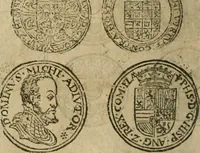 An illustration from Ordonnancie ende instructie naer de welcke voort-aen hen moeten reguleren die ghesworen wisselaers ofte collecteurs vande goude ende silvere penningen, wesende verboden, gheschroyt, te licht oft te seer versleten, ende oversulex verclaert ende ghehouden voor billoen, daer toe geoommitteert om de selve te leveren inde munten van Sijne Majesteyt, ende al daer bekeert te worden in penninghen van hunnen slaghe (1633)