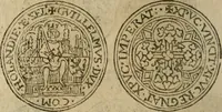 An illustration from Ordonnancie ende instructie naer de welcke voort-aen hen moeten reguleren die ghesworen wisselaers ofte collecteurs vande goude ende silvere penningen, wesende verboden, gheschroyt, te licht oft te seer versleten, ende oversulex verclaert ende ghehouden voor billoen, daer toe geoommitteert om de selve te leveren inde munten van Sijne Majesteyt, ende al daer bekeert te worden in penninghen van hunnen slaghe (1633)