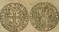 An illustration from Ordonnancie ende instructie naer de welcke voort-aen hen moeten reguleren die ghesworen wisselaers ofte collecteurs vande goude ende silvere penningen, wesende verboden, gheschroyt, te licht oft te seer versleten, ende oversulex verclaert ende ghehouden voor billoen, daer toe geoommitteert om de selve te leveren inde munten van Sijne Majesteyt, ende al daer bekeert te worden in penninghen van hunnen slaghe (1633)