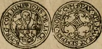 An illustration from Ordonnancie ende instructie naer de welcke voort-aen hen moeten reguleren die ghesworen wisselaers ofte collecteurs vande goude ende silvere penningen, wesende verboden, gheschroyt, te licht oft te seer versleten, ende oversulex verclaert ende ghehouden voor billoen, daer toe geoommitteert om de selve te leveren inde munten van Sijne Majesteyt, ende al daer bekeert te worden in penninghen van hunnen slaghe (1633)