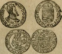 An illustration from Ordonnancie ende instructie naer de welcke voort-aen hen moeten reguleren die ghesworen wisselaers ofte collecteurs vande goude ende silvere penningen, wesende verboden, gheschroyt, te licht oft te seer versleten, ende oversulex verclaert ende ghehouden voor billoen, daer toe geoommitteert om de selve te leveren inde munten van Sijne Majesteyt, ende al daer bekeert te worden in penninghen van hunnen slaghe (1633)
