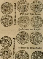 An illustration from Ordonnancie ende instructie naer de welcke voort-aen hen moeten reguleren die ghesworen wisselaers ofte collecteurs vande goude ende silvere penningen, wesende verboden, gheschroyt, te licht oft te seer versleten, ende oversulex verclaert ende ghehouden voor billoen, daer toe geoommitteert om de selve te leveren inde munten van Sijne Majesteyt, ende al daer bekeert te worden in penninghen van hunnen slaghe (1633)