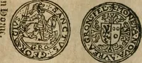 An illustration from Ordonnancie ende instructie naer de welcke voort-aen hen moeten reguleren die ghesworen wisselaers ofte collecteurs vande goude ende silvere penningen, wesende verboden, gheschroyt, te licht oft te seer versleten, ende oversulex verclaert ende ghehouden voor billoen, daer toe geoommitteert om de selve te leveren inde munten van Sijne Majesteyt, ende al daer bekeert te worden in penninghen van hunnen slaghe (1633)