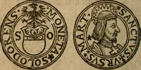 An illustration from Ordonnancie ende instructie naer de welcke voort-aen hen moeten reguleren die ghesworen wisselaers ofte collecteurs vande goude ende silvere penningen, wesende verboden, gheschroyt, te licht oft te seer versleten, ende oversulex verclaert ende ghehouden voor billoen, daer toe geoommitteert om de selve te leveren inde munten van Sijne Majesteyt, ende al daer bekeert te worden in penninghen van hunnen slaghe (1633)