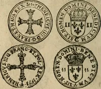 An illustration from Ordonnancie ende instructie naer de welcke voort-aen hen moeten reguleren die ghesworen wisselaers ofte collecteurs vande goude ende silvere penningen, wesende verboden, gheschroyt, te licht oft te seer versleten, ende oversulex verclaert ende ghehouden voor billoen, daer toe geoommitteert om de selve te leveren inde munten van Sijne Majesteyt, ende al daer bekeert te worden in penninghen van hunnen slaghe (1633)