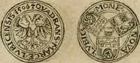 An illustration from Ordonnancie ende instructie naer de welcke voort-aen hen moeten reguleren die ghesworen wisselaers ofte collecteurs vande goude ende silvere penningen, wesende verboden, gheschroyt, te licht oft te seer versleten, ende oversulex verclaert ende ghehouden voor billoen, daer toe geoommitteert om de selve te leveren inde munten van Sijne Majesteyt, ende al daer bekeert te worden in penninghen van hunnen slaghe (1633)