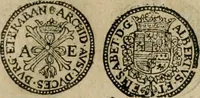 An illustration from Ordonnancie ende instructie naer de welcke voort-aen hen moeten reguleren die ghesworen wisselaers ofte collecteurs vande goude ende silvere penningen, wesende verboden, gheschroyt, te licht oft te seer versleten, ende oversulex verclaert ende ghehouden voor billoen, daer toe geoommitteert om de selve te leveren inde munten van Sijne Majesteyt, ende al daer bekeert te worden in penninghen van hunnen slaghe (1633)