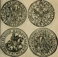 An illustration from Ordonnancie ende instructie naer de welcke voort-aen hen moeten reguleren die ghesworen wisselaers ofte collecteurs vande goude ende silvere penningen, wesende verboden, gheschroyt, te licht oft te seer versleten, ende oversulex verclaert ende ghehouden voor billoen, daer toe geoommitteert om de selve te leveren inde munten van Sijne Majesteyt, ende al daer bekeert te worden in penninghen van hunnen slaghe (1633)