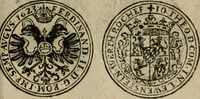An illustration from Ordonnancie ende instructie naer de welcke voort-aen hen moeten reguleren die ghesworen wisselaers ofte collecteurs vande goude ende silvere penningen, wesende verboden, gheschroyt, te licht oft te seer versleten, ende oversulex verclaert ende ghehouden voor billoen, daer toe geoommitteert om de selve te leveren inde munten van Sijne Majesteyt, ende al daer bekeert te worden in penninghen van hunnen slaghe (1633)