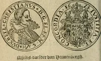 An illustration from Ordonnancie ende instructie naer de welcke voort-aen hen moeten reguleren die ghesworen wisselaers ofte collecteurs vande goude ende silvere penningen, wesende verboden, gheschroyt, te licht oft te seer versleten, ende oversulex verclaert ende ghehouden voor billoen, daer toe geoommitteert om de selve te leveren inde munten van Sijne Majesteyt, ende al daer bekeert te worden in penninghen van hunnen slaghe (1633)