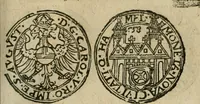 An illustration from Ordonnancie ende instructie naer de welcke voort-aen hen moeten reguleren die ghesworen wisselaers ofte collecteurs vande goude ende silvere penningen, wesende verboden, gheschroyt, te licht oft te seer versleten, ende oversulex verclaert ende ghehouden voor billoen, daer toe geoommitteert om de selve te leveren inde munten van Sijne Majesteyt, ende al daer bekeert te worden in penninghen van hunnen slaghe (1633)