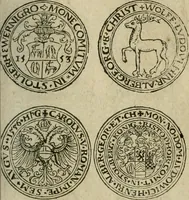 An illustration from Ordonnancie ende instructie naer de welcke voort-aen hen moeten reguleren die ghesworen wisselaers ofte collecteurs vande goude ende silvere penningen, wesende verboden, gheschroyt, te licht oft te seer versleten, ende oversulex verclaert ende ghehouden voor billoen, daer toe geoommitteert om de selve te leveren inde munten van Sijne Majesteyt, ende al daer bekeert te worden in penninghen van hunnen slaghe (1633)