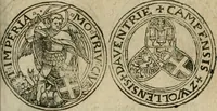 An illustration from Ordonnancie ende instructie naer de welcke voort-aen hen moeten reguleren die ghesworen wisselaers ofte collecteurs vande goude ende silvere penningen, wesende verboden, gheschroyt, te licht oft te seer versleten, ende oversulex verclaert ende ghehouden voor billoen, daer toe geoommitteert om de selve te leveren inde munten van Sijne Majesteyt, ende al daer bekeert te worden in penninghen van hunnen slaghe (1633)